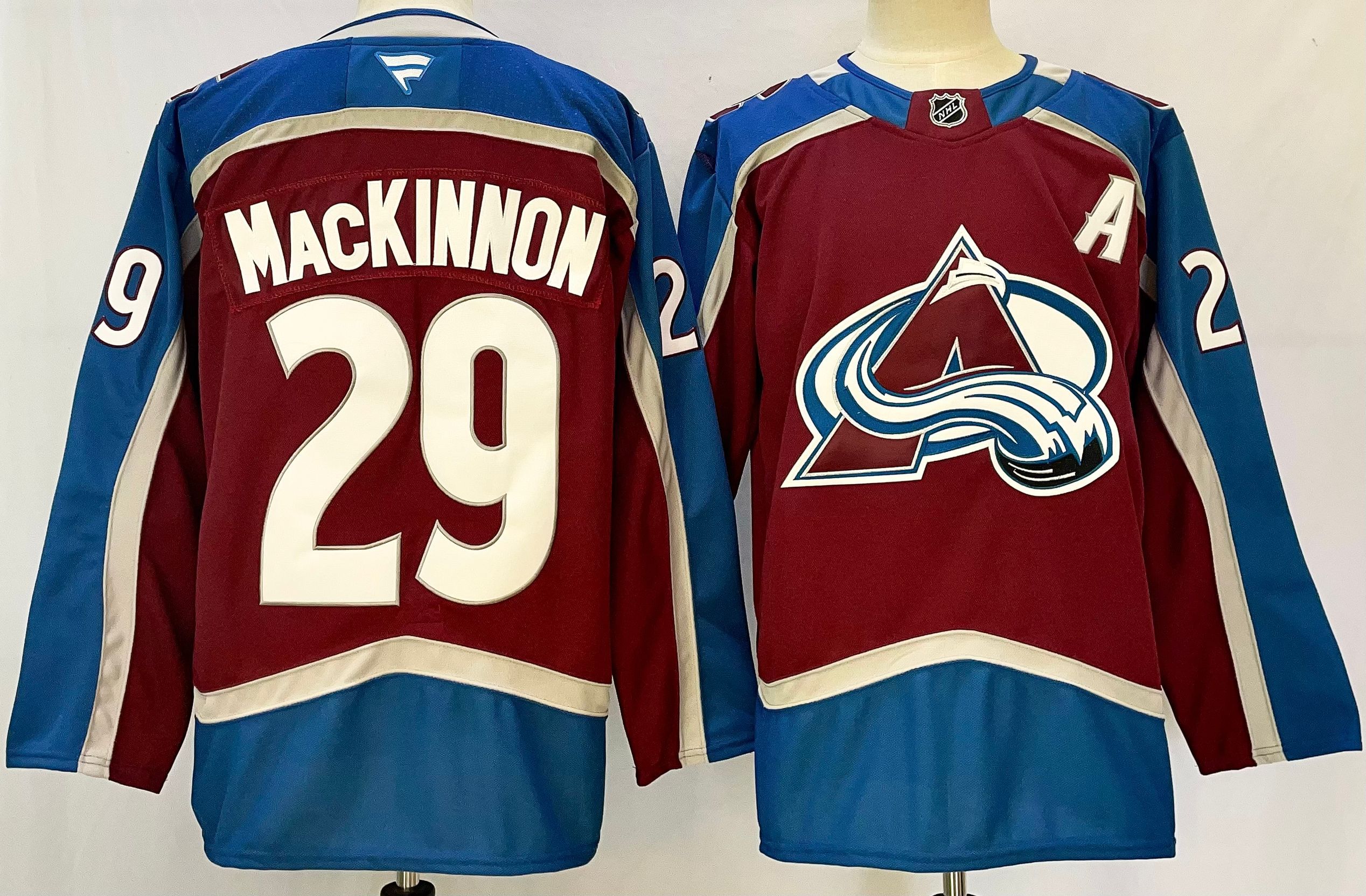 Men Colorado Avalanche #29 Mackinnon Red 2025 Home Premier Player NHL Jersey